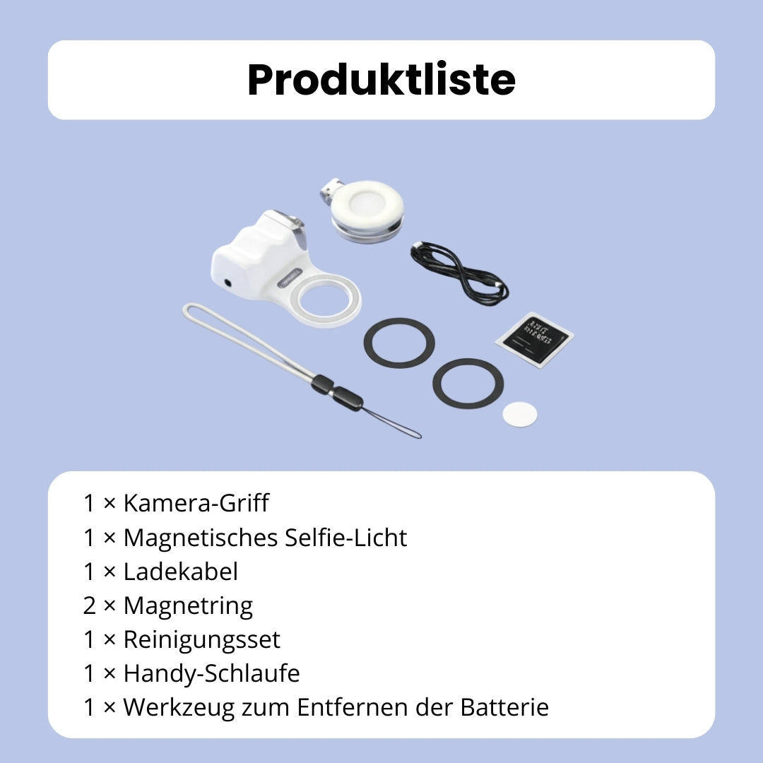 SnapGrip Pro - Magnetischer Kamera-Griff mit Licht